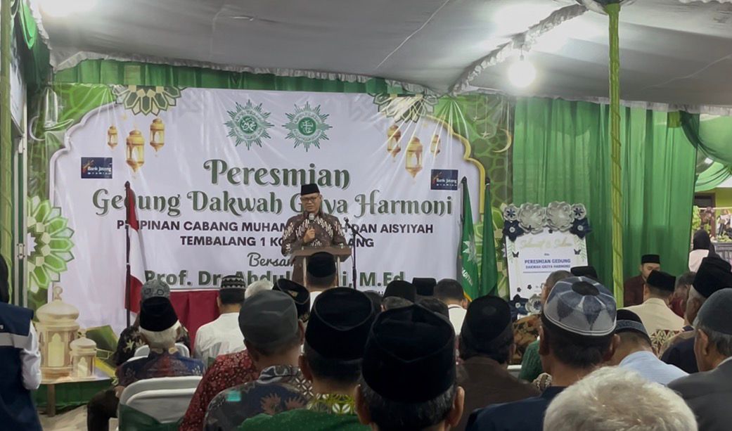 Suasana peresmian Gedung Dakwah Harmoni oleh Pimpinan Cabang Muhammadiyah Tembalang 1 Semarang.